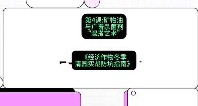 第4节：【替代方案】矿物油与广谱杀菌剂的&ldquo;混搭艺术&rdquo;，课程：《经济作物冬季清园&middot;实战防坑指南》#识农AI